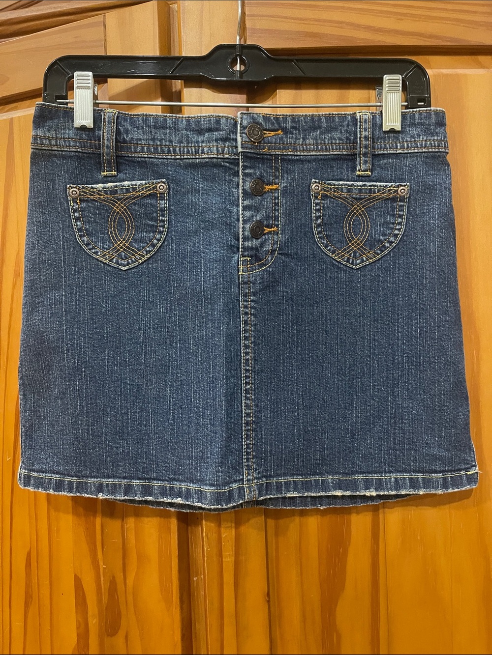 Y2K~ Old NavyDenim Button-Front Mini Skirt - Blue 2004